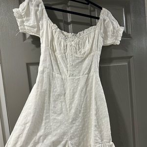 Princess Polly white Cotton romper with ruffle design around the legs